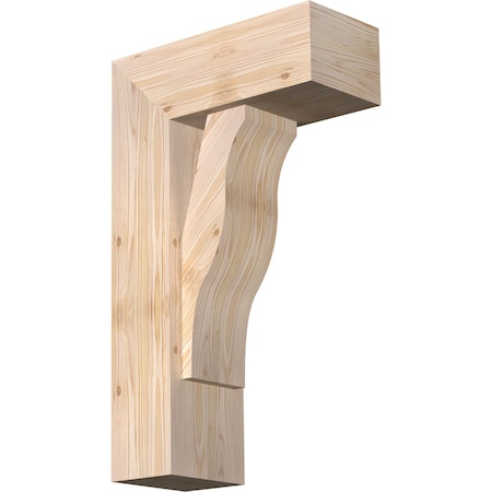 Ekena Millwork Funston Block Smooth Bracket w/ Offset Brace, Douglas Fir, 7 1/2"W x 18"D x 30"H BKT0806X18X30FST05SDF